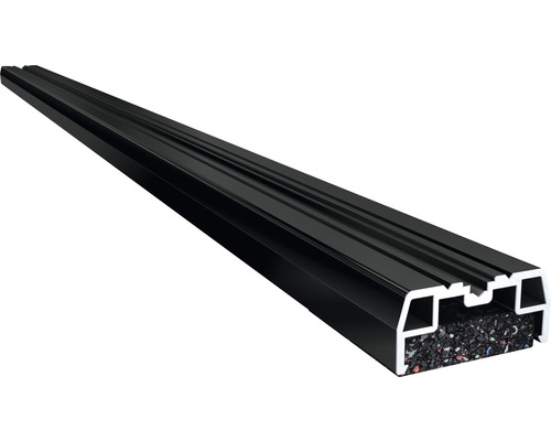 Unterkonstruktion Isostep mit Schraubkanal aluminium 23x40x1800 mm Schwarzes Aluminiumprofil mit Gummieinlage