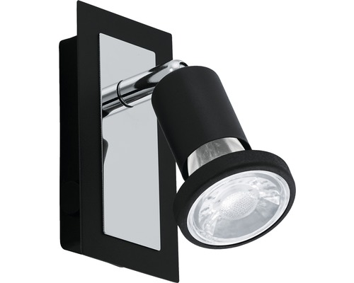 Schwarze Wandleuchte mit verstellbarem Spot