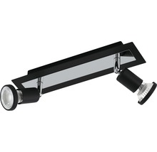 Spot de plafond LED acier 5W 400 lm 3000 K blanc chaud 38° lxL 70x300 mm Sarria noir/chrome-thumb-1