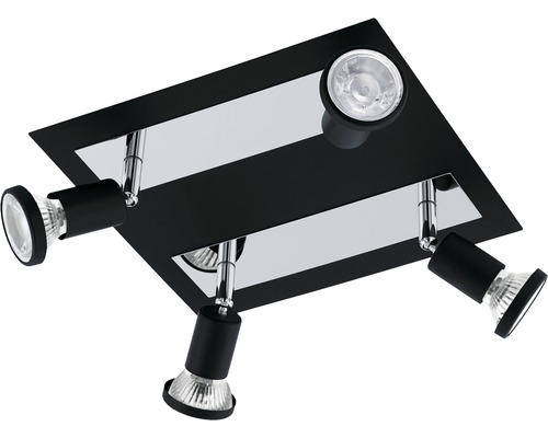 Deckenleuchte mit vier Strahlern, Metall