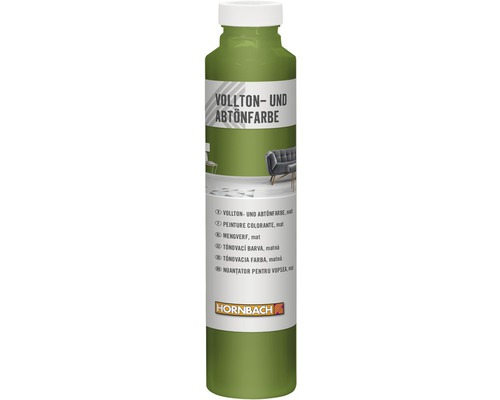 Peinture plein ton et colorant HORNBACH vert tilleul 750 ml Peinture intégrale et colorante en bouteille