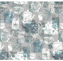 Papier peint avec motif théières et tasses