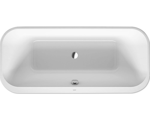 Rechteckige Badewanne mit mittigem Abfluss