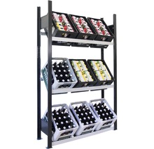 Support pour caisses à bouteilles, étagère de base pour caisses de boissons Schulte 1800x1000x300 mm-thumb-0