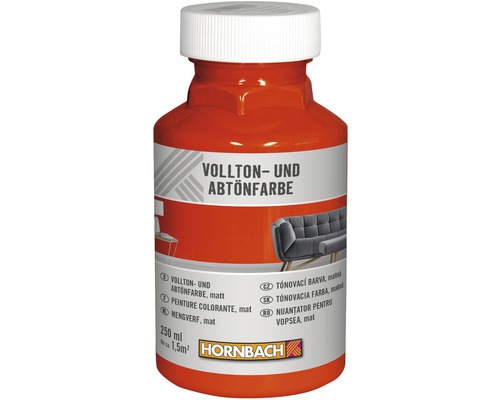 Peinture plein ton et colorant HORNBACH rouge 250 ml Teinte à mélanger dans une bouteille de 250 ml