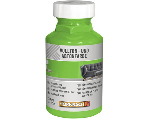 Peinture plein ton et colorant HORNBACH vert herbe 250 ml Peinture colorante Hornbach dans une bouteille de 250 ml