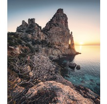 Côte rocheuse avec vue sur la mer au lever du soleil
