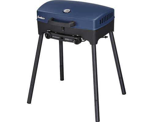 Barbecue de table Enders Explorer Next 2 brûleurs 50 mbar bleu avec lèchefrite extractible