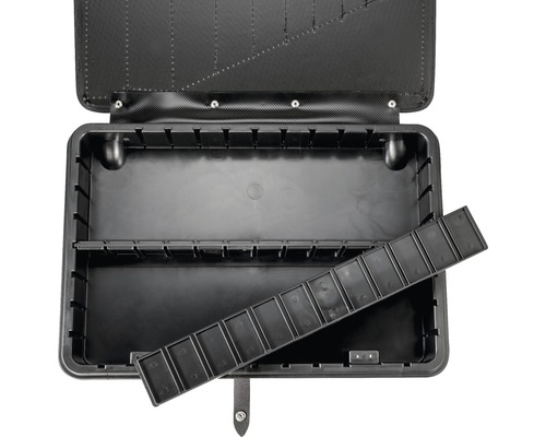 Längssteg Parat 58 mm Geöffnete, leere Werkzeugkiste mit Fächern für die Werkzeugaufbewahrung