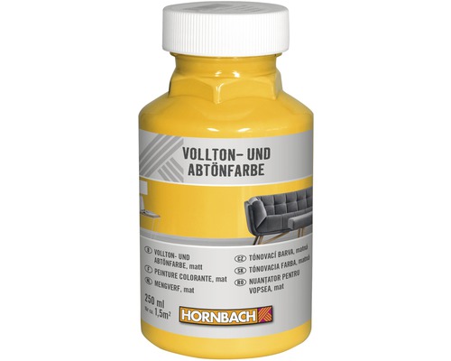 Peinture plein ton et colorant HORNBACH jaune maïs 250 ml Colorant jaune et teinture dans une bouteille de 250 millilitres