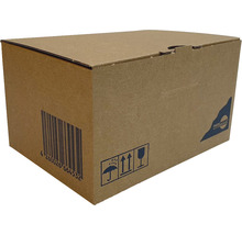 Carton imprimé d''un côté avec code-barres et consignes de manipulation.