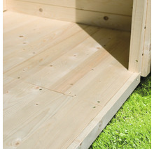 Plancher en bois d''une tonnelle de jardin