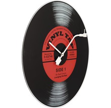 Horloge murale vinyle Tap noir Ø 43 cm