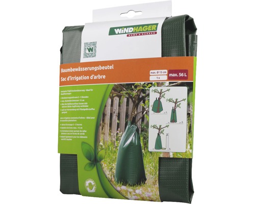 Sac d''arrosage pour arbres avec un volume maximal de 56 litres et un diamètre maximal de 15 centimètres