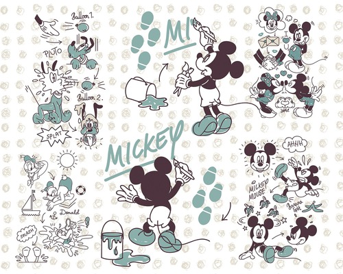 Fototapete Vlies DX7-026 Disney Edition 4 Mickey and Friends 7-tlg. 350 x 280 cm-0