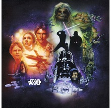 Star Wars Collage mit Charakteren und Raumschiffen