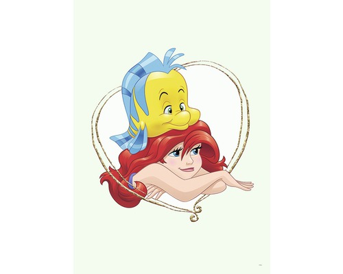 Poster Ariel & Polochon 50x70 cm Illustration d''Ariel et Polochon dans un cadre en forme de cœur