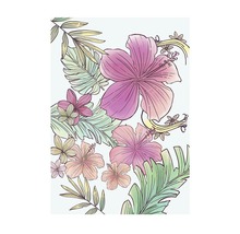 Illustration de fleurs d''hibiscus et de feuilles tropicales