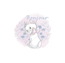 Illustration d''un chat blanc avec un nœud et le mot Bonjour