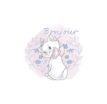 Illustration d''un chat avec un nœud et l''inscription Bonjour