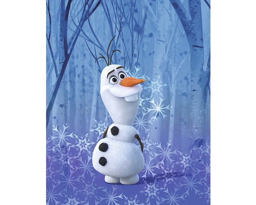 Olaf le bonhomme de neige de La Reine des neiges sur fond d''hiver