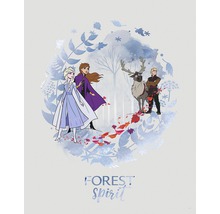 Illustration avec les personnages de La Reine des neiges devant une forêt