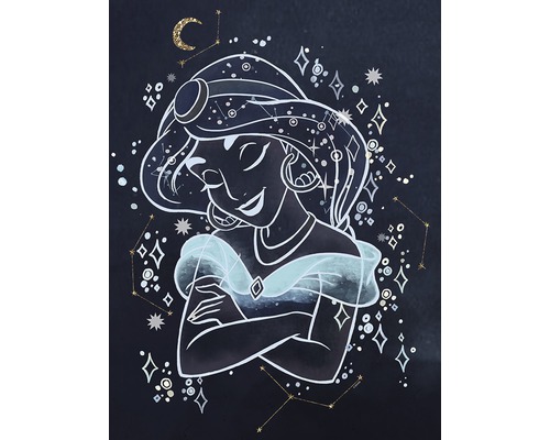 Illustration von Prinzessin Jasmin mit Sternen und Mond