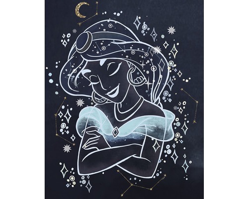 Illustration einer lächelnden Jasmin mit Sternenbildern