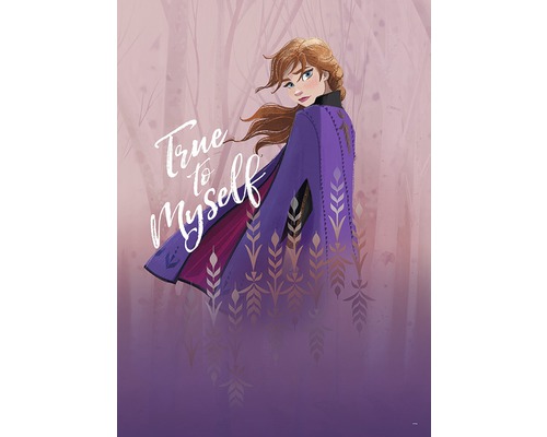 Illustration von Anna aus Die Eiskönigin mit dem Schriftzug True to myself