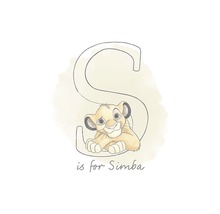 Illustration de Simba, le jeune lion, avec la lettre S