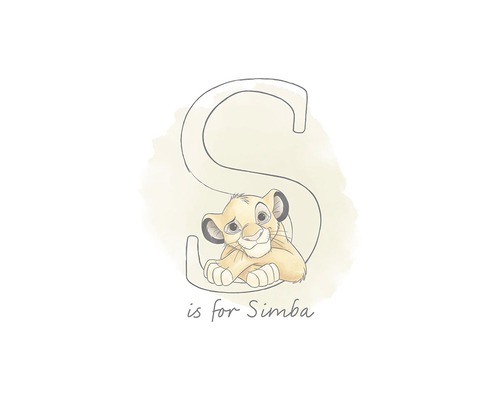 Illustration de Simba, le jeune lion, avec la lettre S