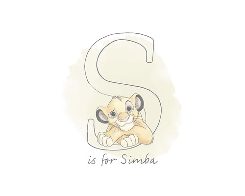 Illustration avec la lettre S et le lion Simba