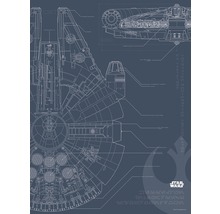 Poster Star Wars Plan de construction du Faucon Millenium