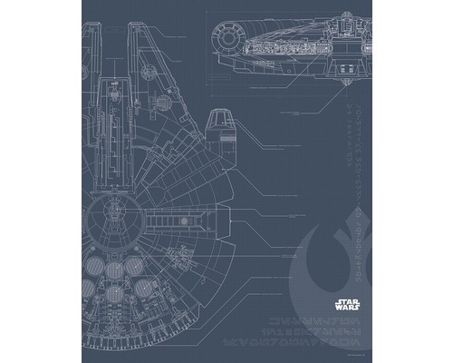 Poster Star Wars Plan de construction du Faucon Millenium