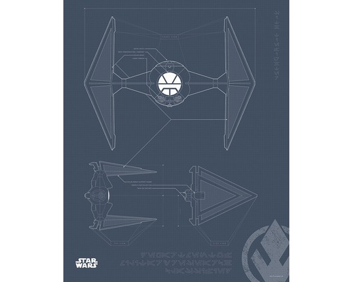 Illustration de plan de chasseur TIE Star Wars