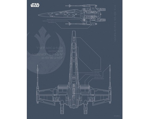 Poster de plan de construction Star Wars X-Wing
