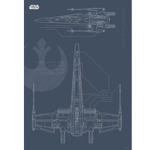 Illustration du plan de construction du chasseur stellaire X-Wing de Star Wars
