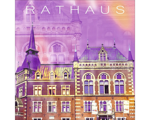 Glasbild Oldenburg Rathaus 50x50 cm