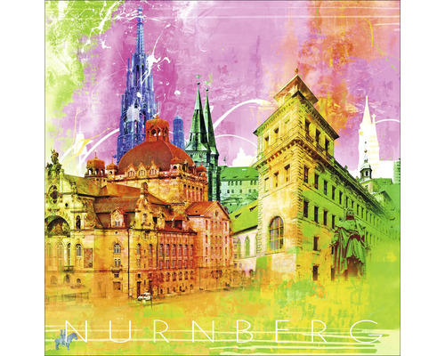 Illustration de la ligne d''horizon de Nuremberg avec différents bâtiments