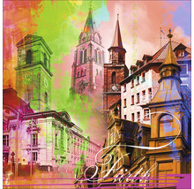 Peinture murale abstraite avec vue sur la ville de Fürth