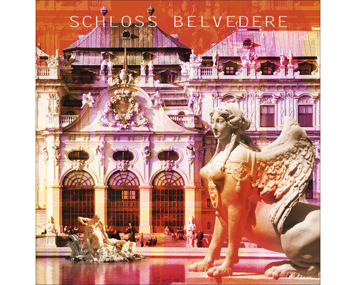 Château Belvedere avec statue de sphinx et bassin d''eau