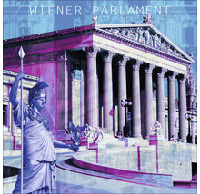 Wiener Parlament Gebäudeansicht mit Statue im Vordergrund