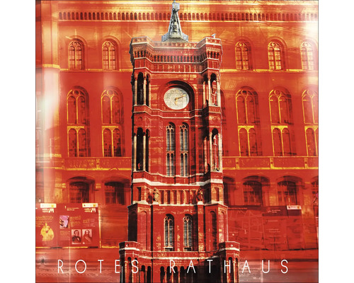 Glasbild Berlin rotes Rathaus 30x30 cm