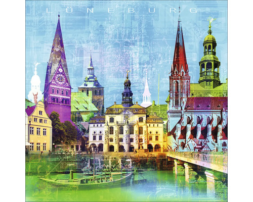 Glasbild Lüneburg IX 30x30 cm