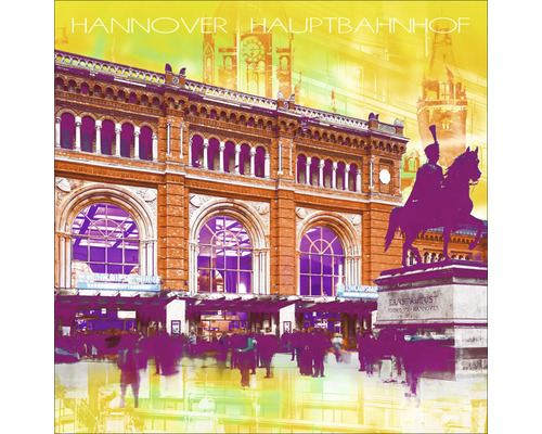 Façade de la gare centrale de Hanovre avec statue équestre