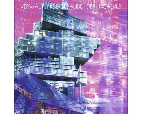 Glasbild Hannover Verwaltung der Norddeutschen Landesbank 20x20 cm Verwaltungsgebäude der NordLB