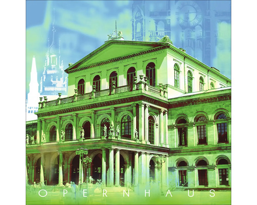 Glasbild Hannover Opernhaus 50x50 cm