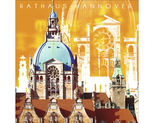 Glasbild Hannover Rathaus I 50x50 cm