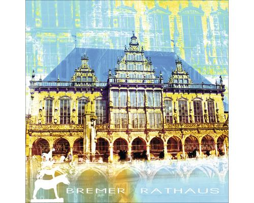 Glasbild Bremen Rathaus 50x50 cm