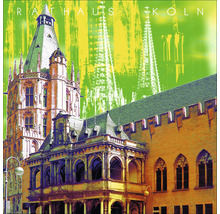 Historisches Rathaus Köln mit Dom im Hintergrund